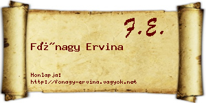 Fónagy Ervina névjegykártya